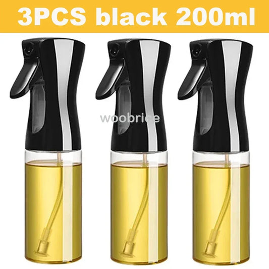 3PCS 200/300ml Oil Sprayer Bottle 1PC Kitchen Cooking Oil Dispenser Fitness Fat Loss Camping BBQ Vinegar Sauce Sprayer Bottle